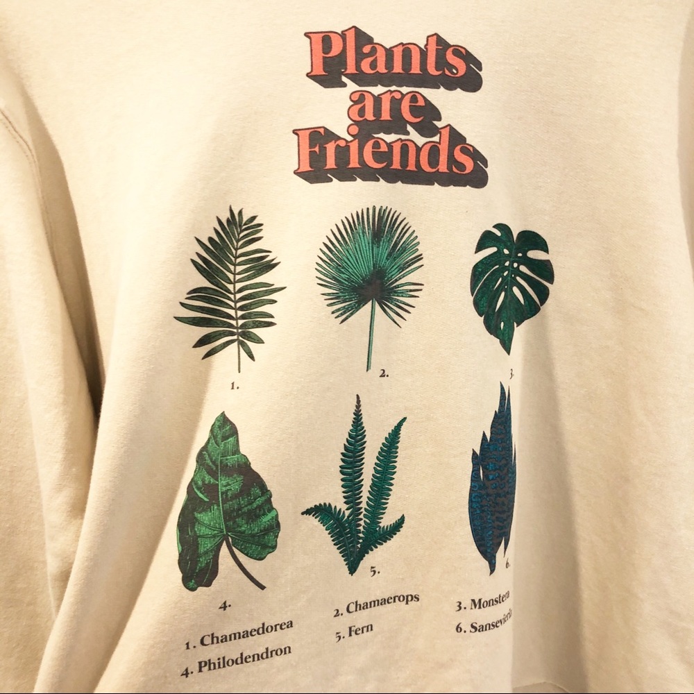 Mighty Fine Plants Are Friends Cropped Sweatshirt